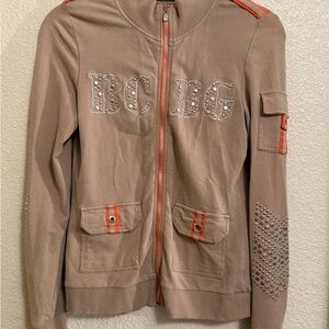 BCBG Beige Jacket with Orange Accents